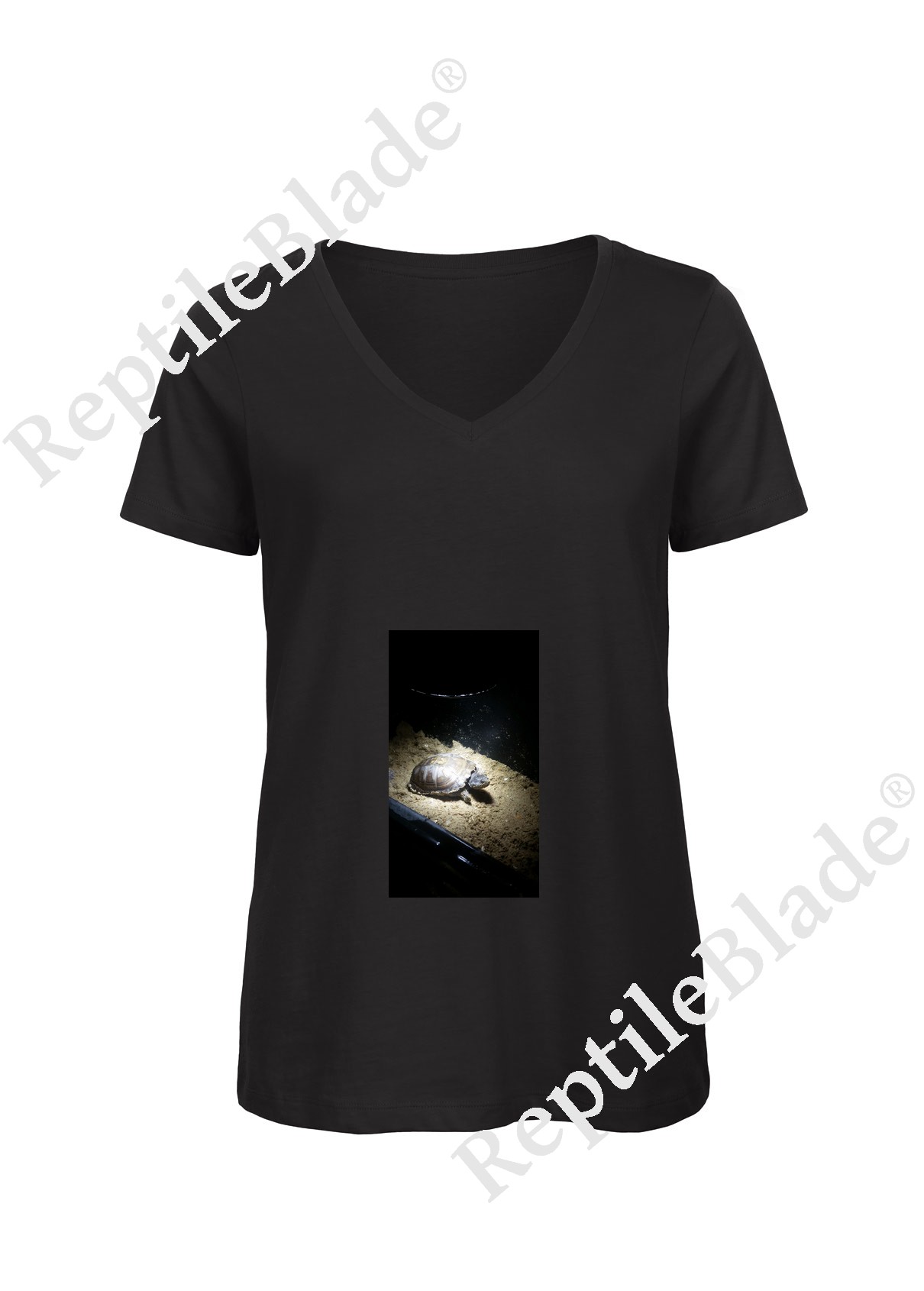 Miniature T-shirt femme col v "Lilo tortues"