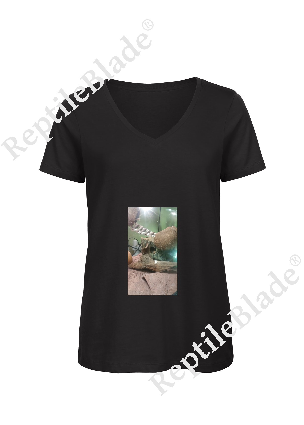 Miniature T-shirt femme col v "Lilo tortues"