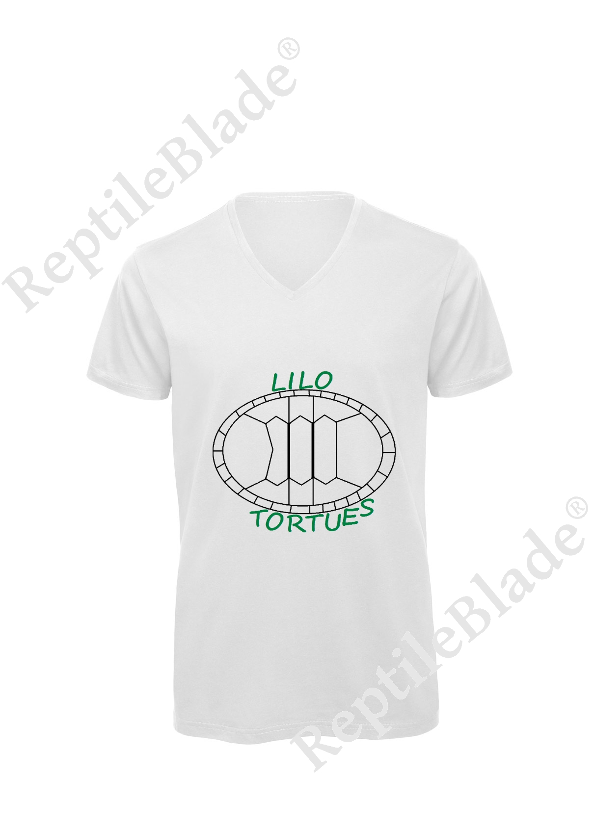 Miniature T-shirt homme col v "Lilo tortues"