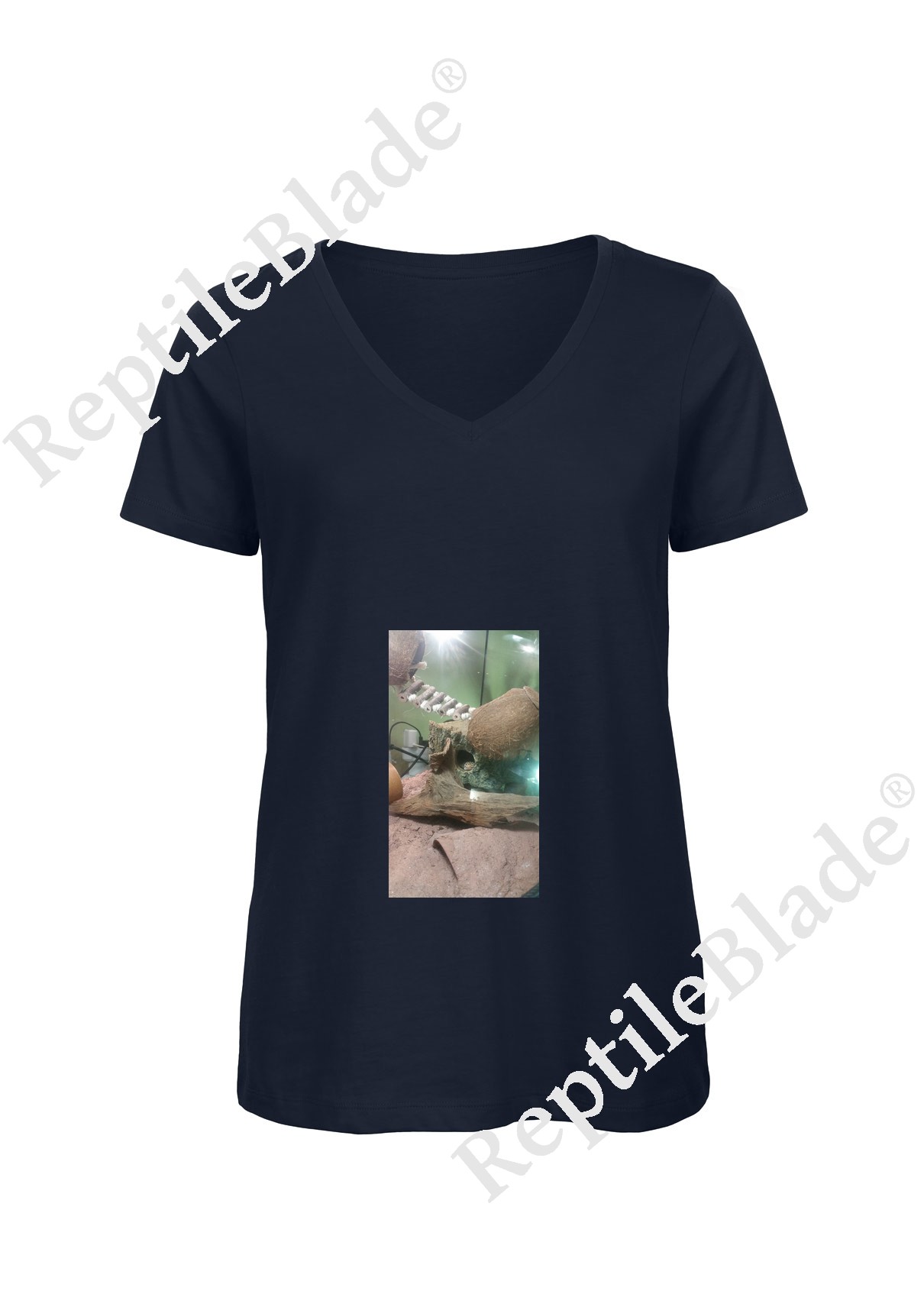 Miniature T-shirt femme col v "Lilo tortues"