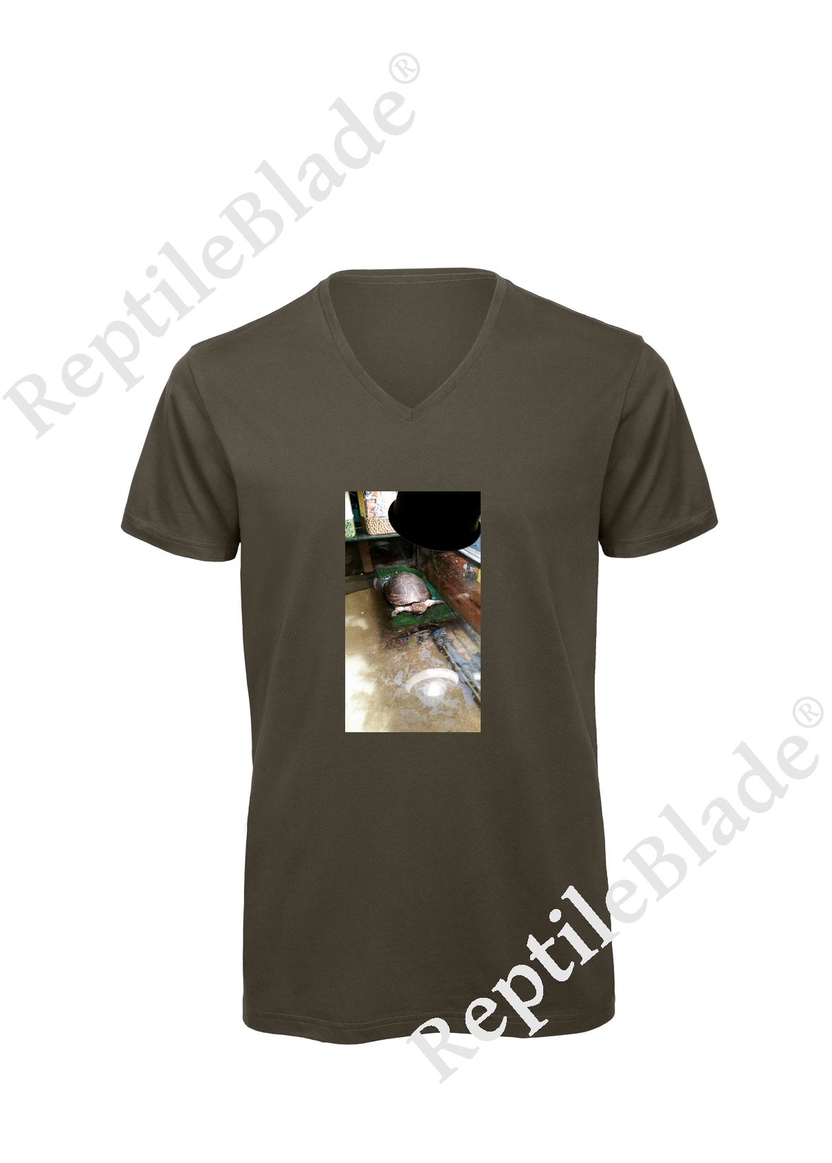 Miniature T-shirt homme col v "Lilo tortues"