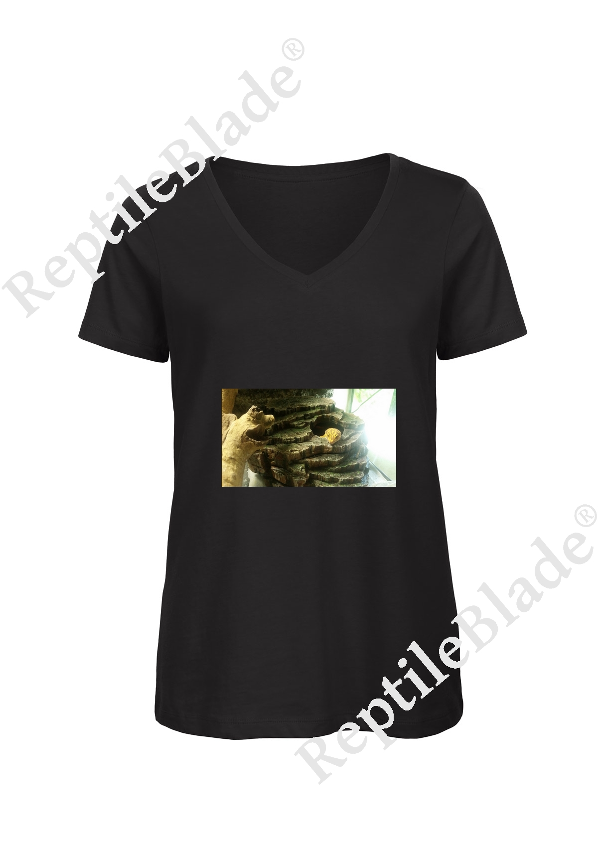 Miniature T-shirt femme col v "Lilo tortues"