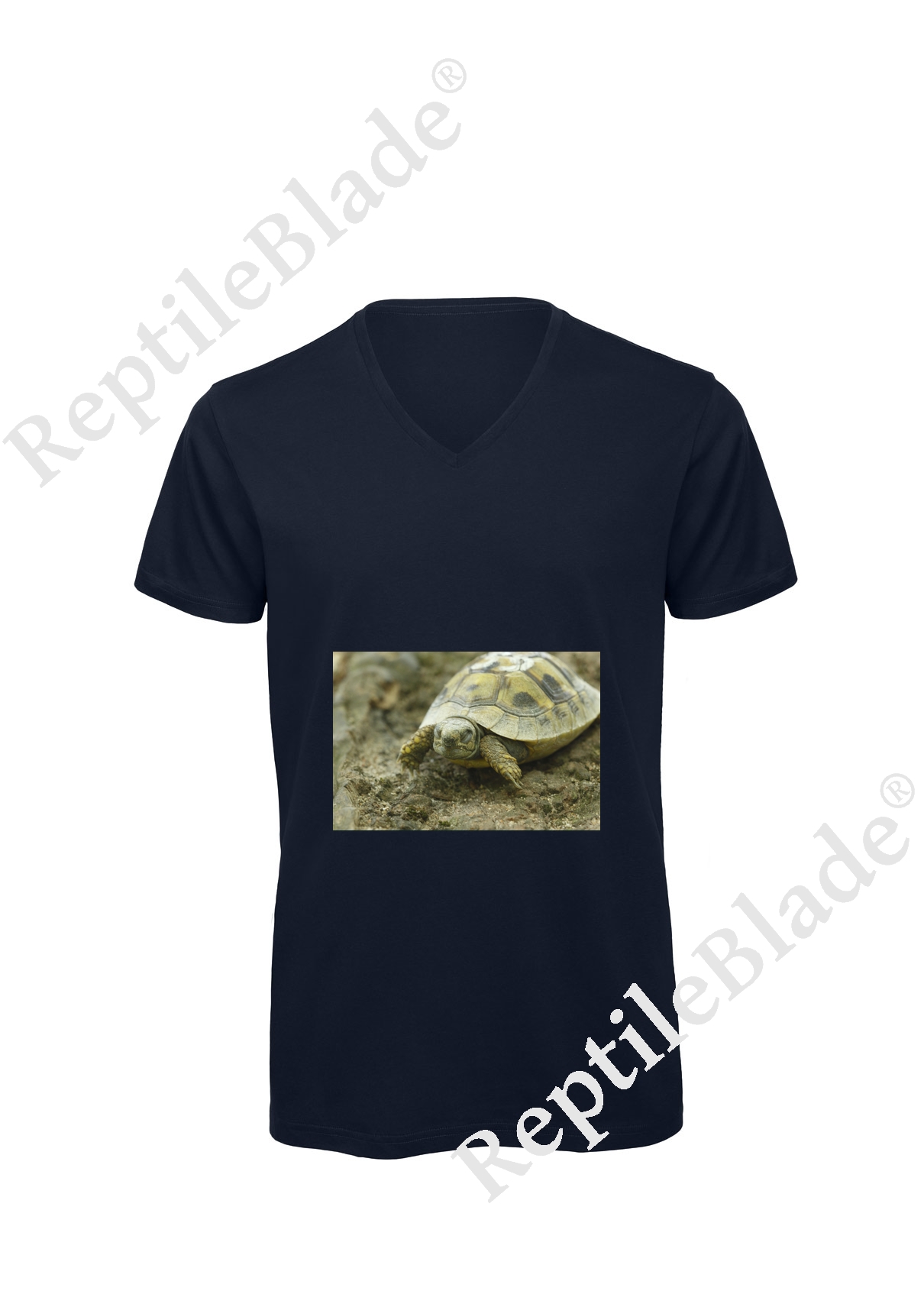 Miniature T-shirt homme col v "Lilo tortues"