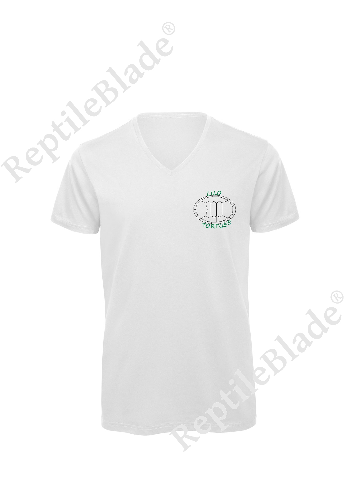 Miniature T-shirt homme col v "Lilo tortues"