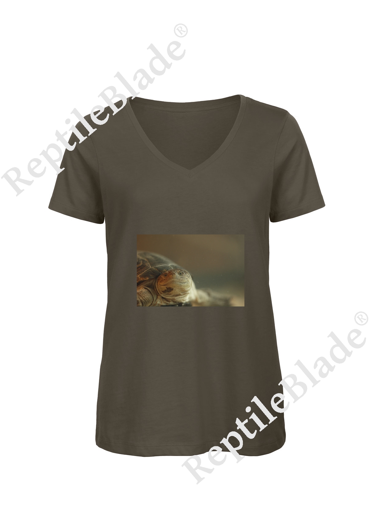 Miniature T-shirt femme col v "Lilo tortues"