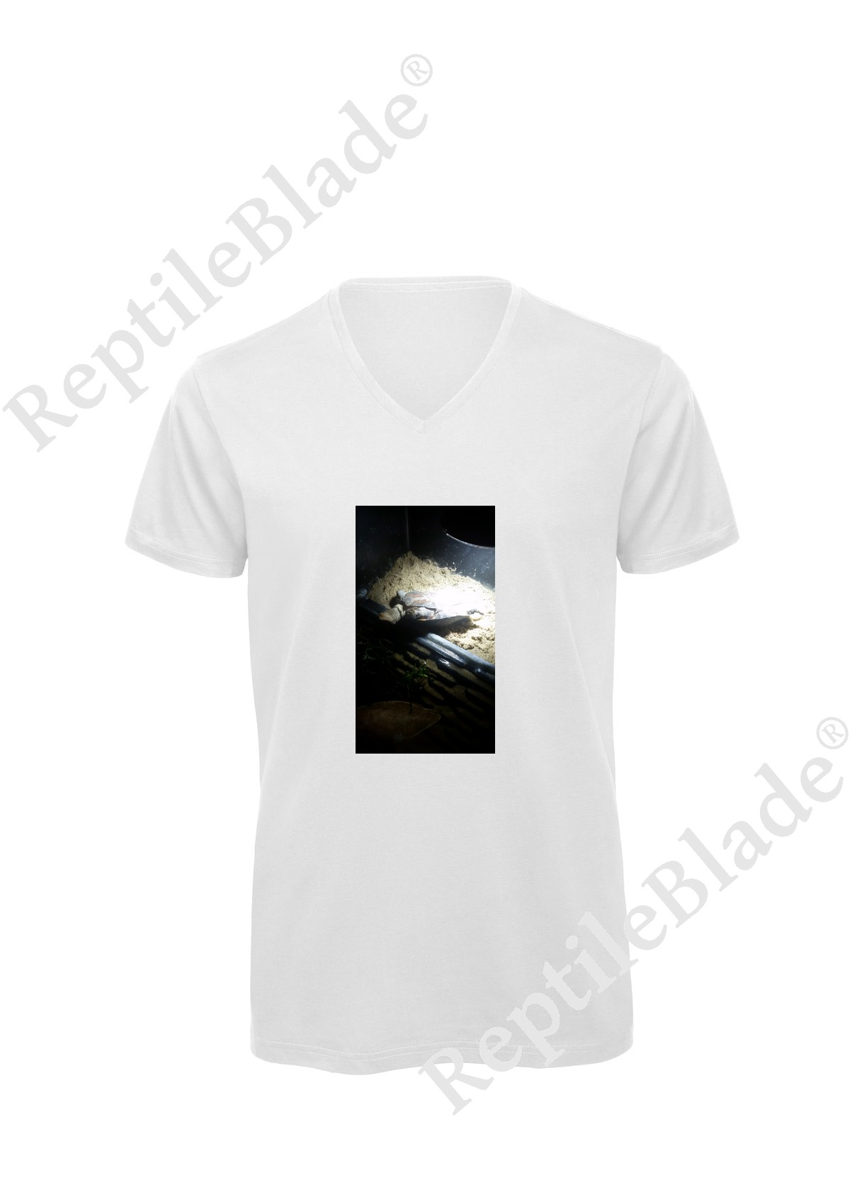 Miniature T-shirt homme col v "Lilo tortues"