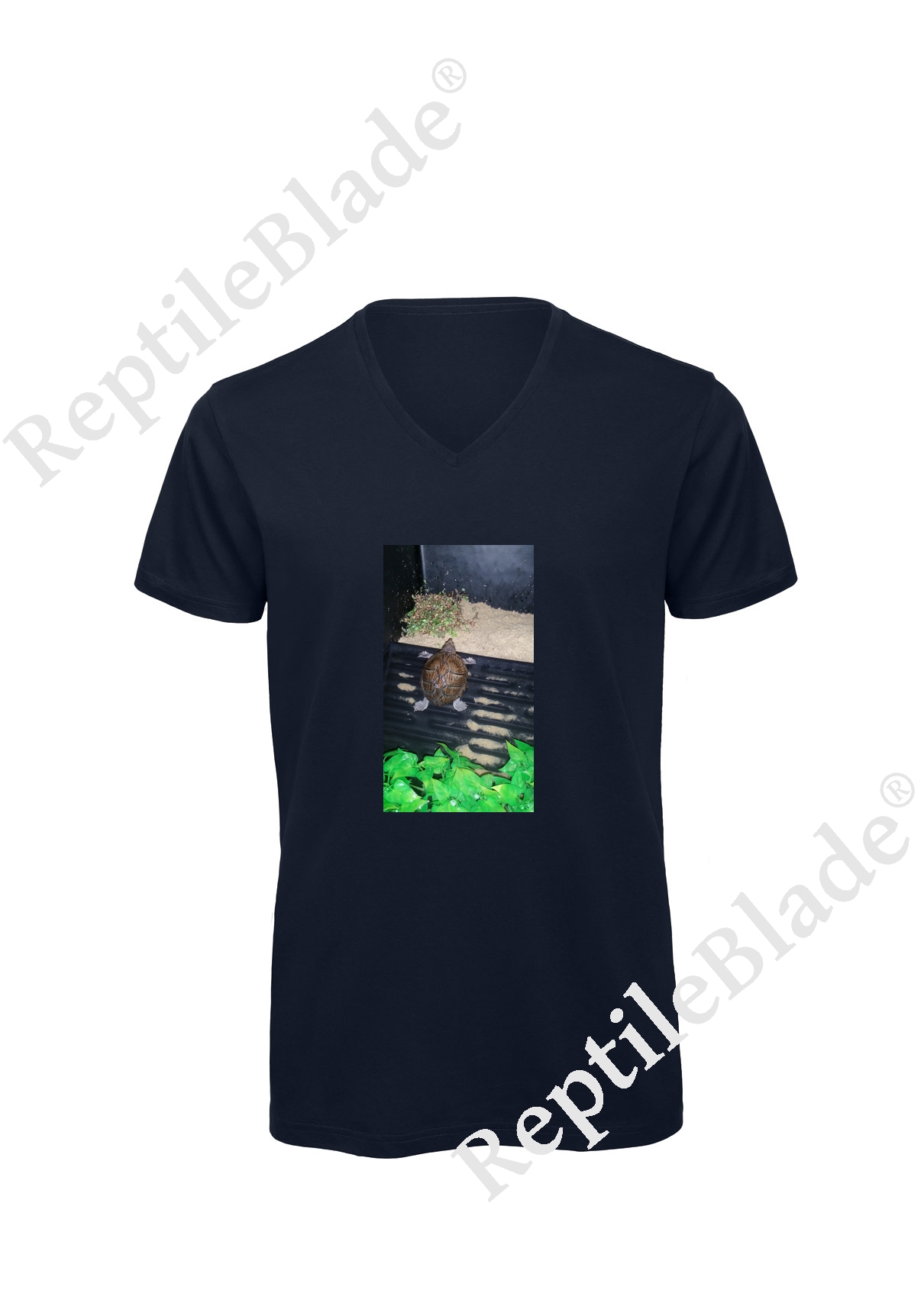 Miniature T-shirt homme col v "Lilo tortues"