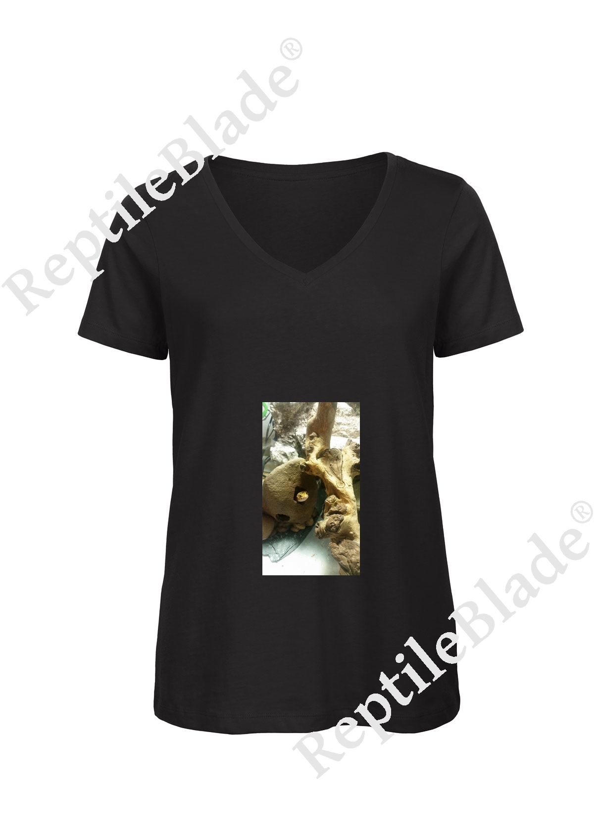 Miniature T-shirt femme col v "Lilo tortues"