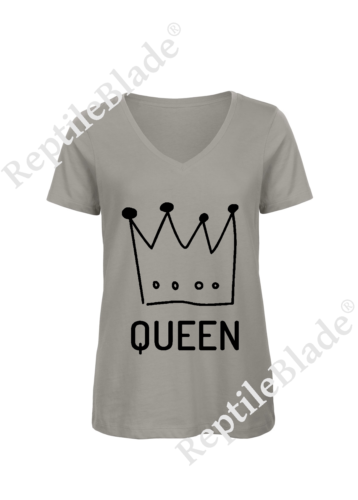 Miniature T-shirt femme col v "queen"
