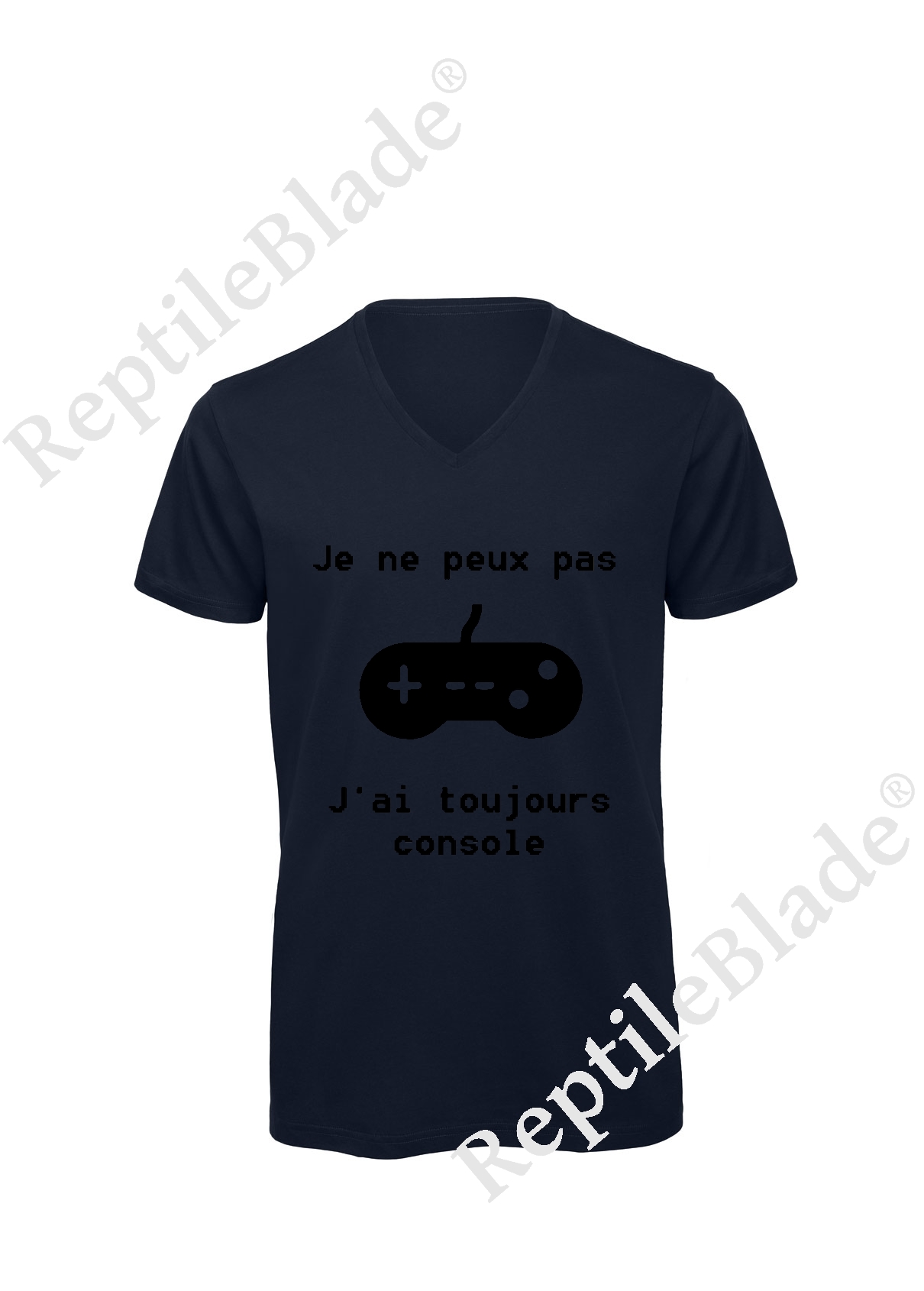 Miniature T-shirt homme col v "Je peux pas j'ai toujours console"