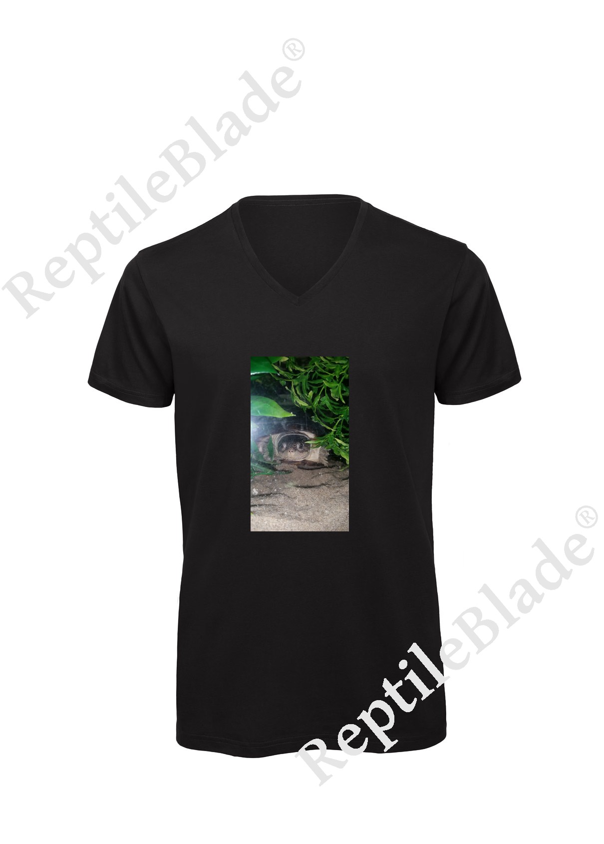 Miniature T-shirt homme col v "Lilo tortues"