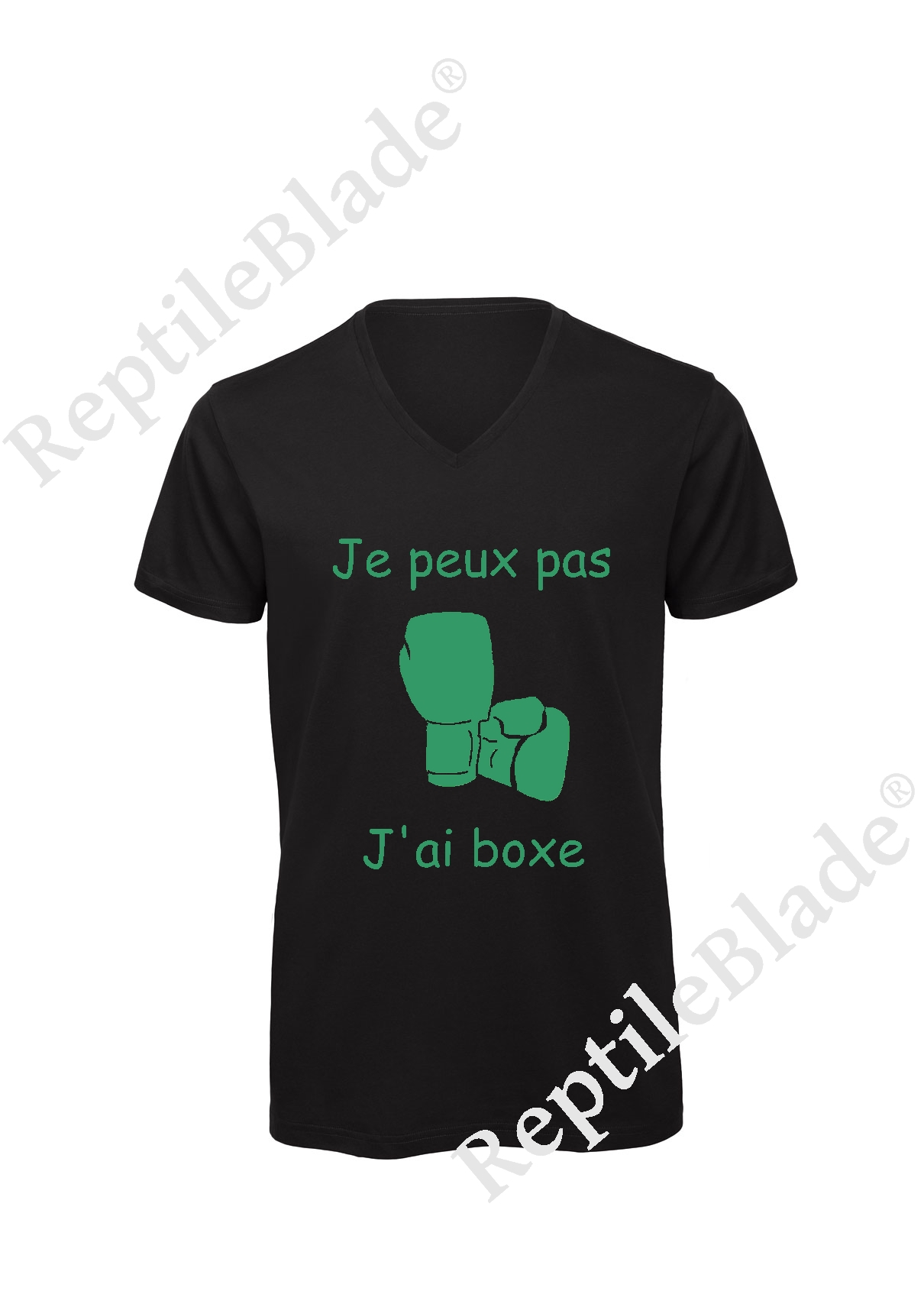 T-shirt homme col v "Je peux pas j'ai boxe"