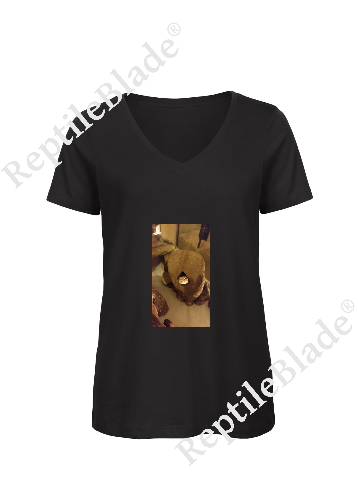 Miniature T-shirt femme col v "Lilo tortues"