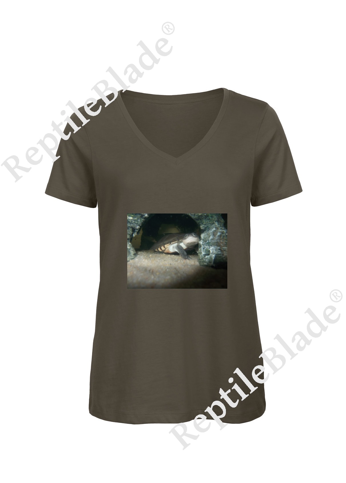 Miniature T-shirt femme col v "Lilo tortues"