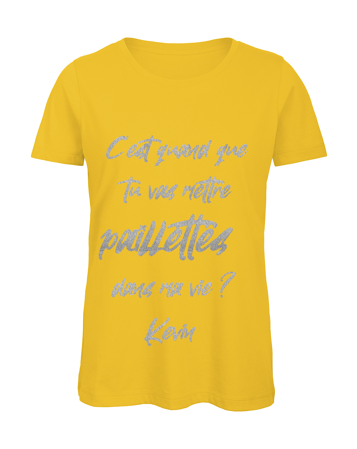 Miniature T-shirt femme "C'est quand que tu vas mettre des paillettes dans ma vie"