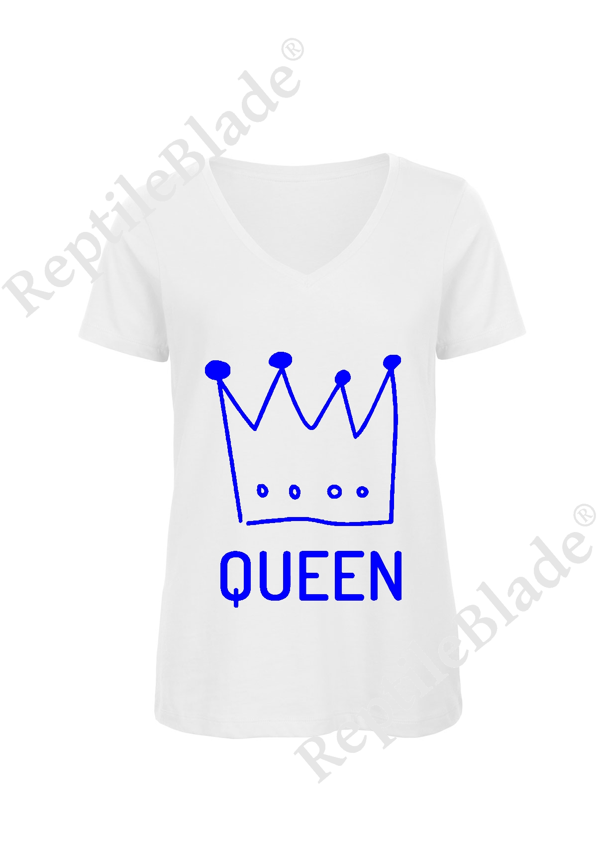 Miniature T-shirt femme col v "queen"