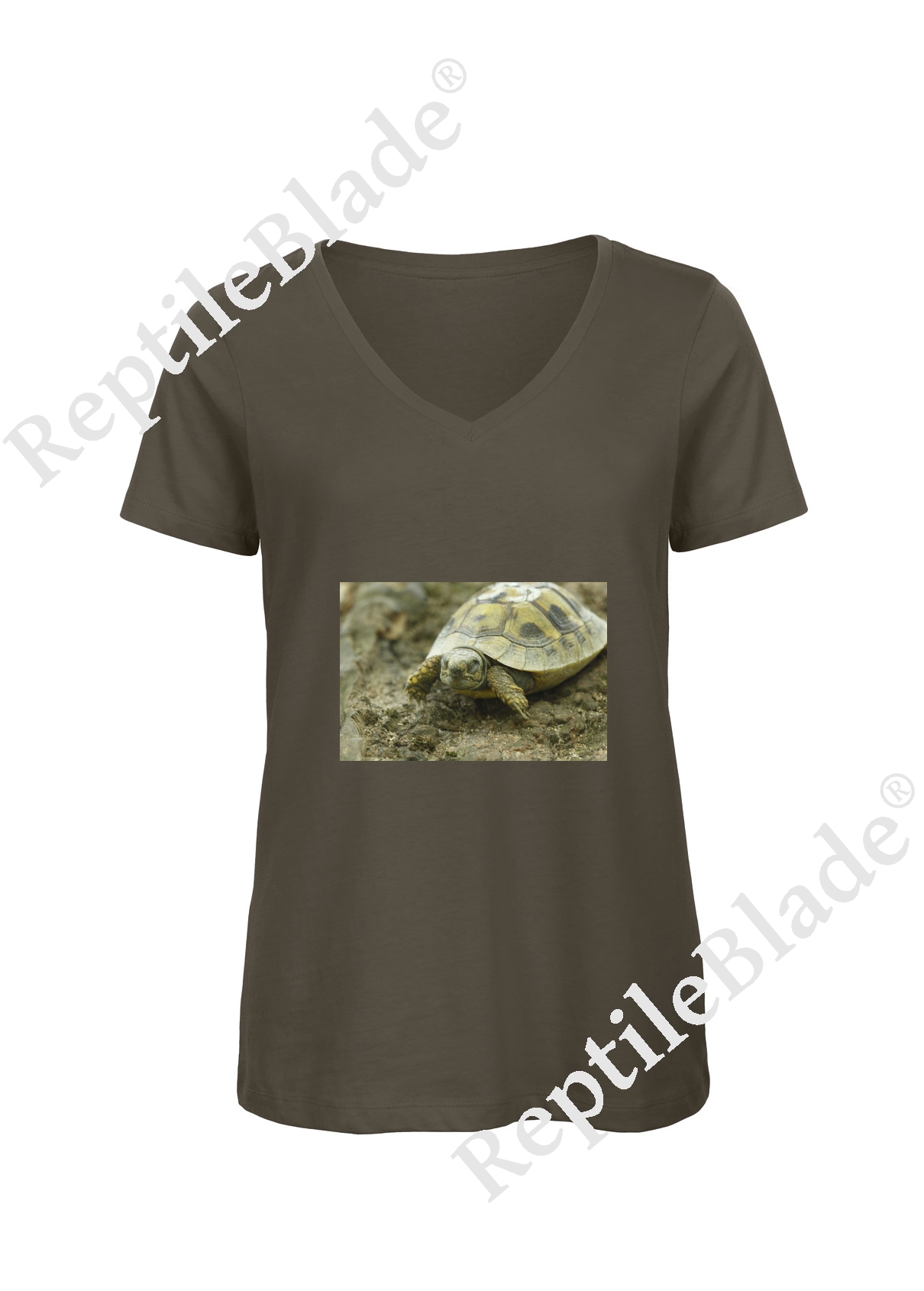 Miniature T-shirt femme col v "Lilo tortues"