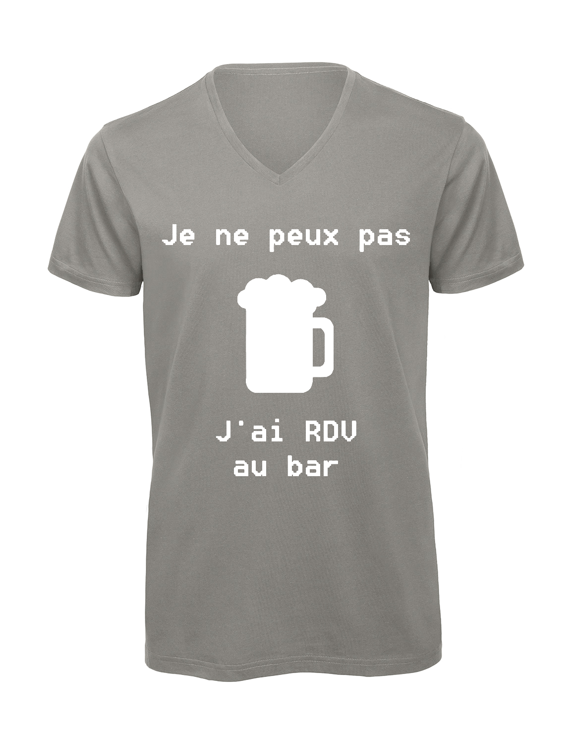 Miniature T-shirt homme col v "Je peux pas j'ai encore rdv au bar"