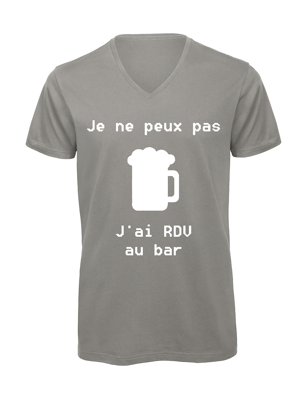 Miniatura: T-shirt homme col v "Je peux pas j'ai encore rdv au bar"