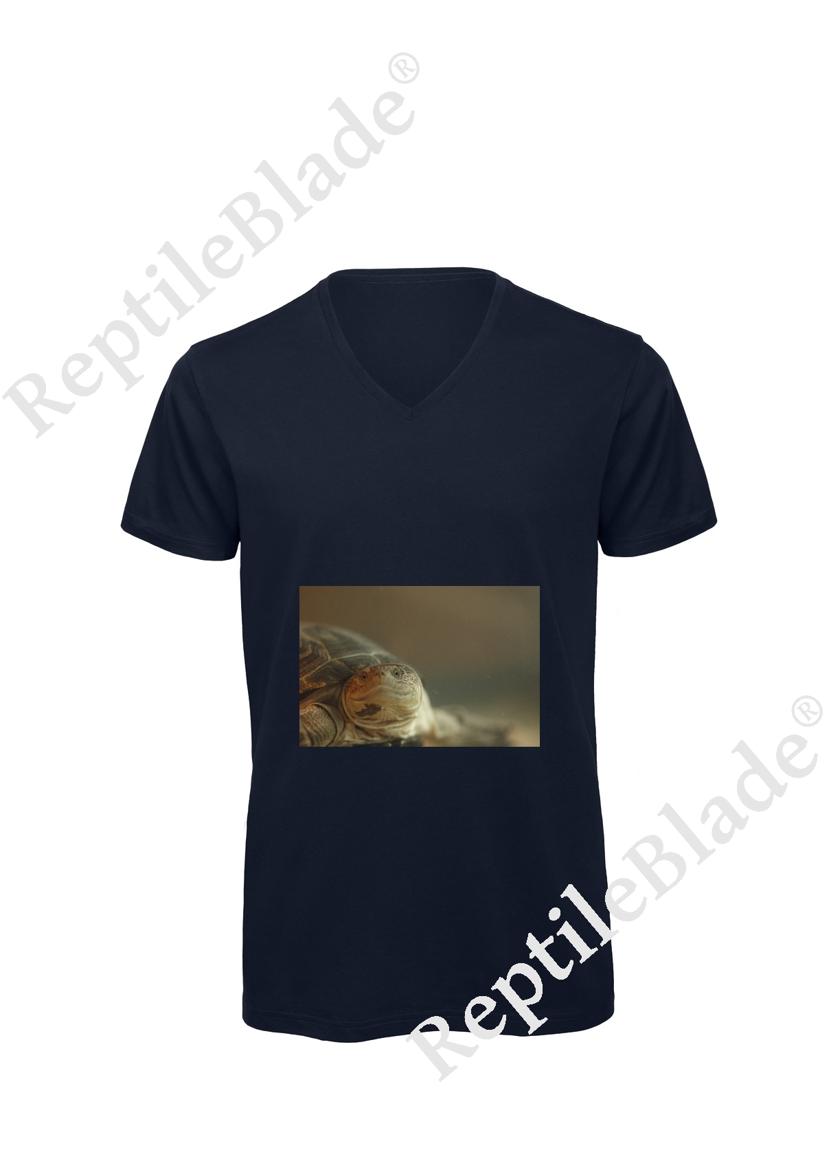 Miniature T-shirt homme col v "Lilo tortues"