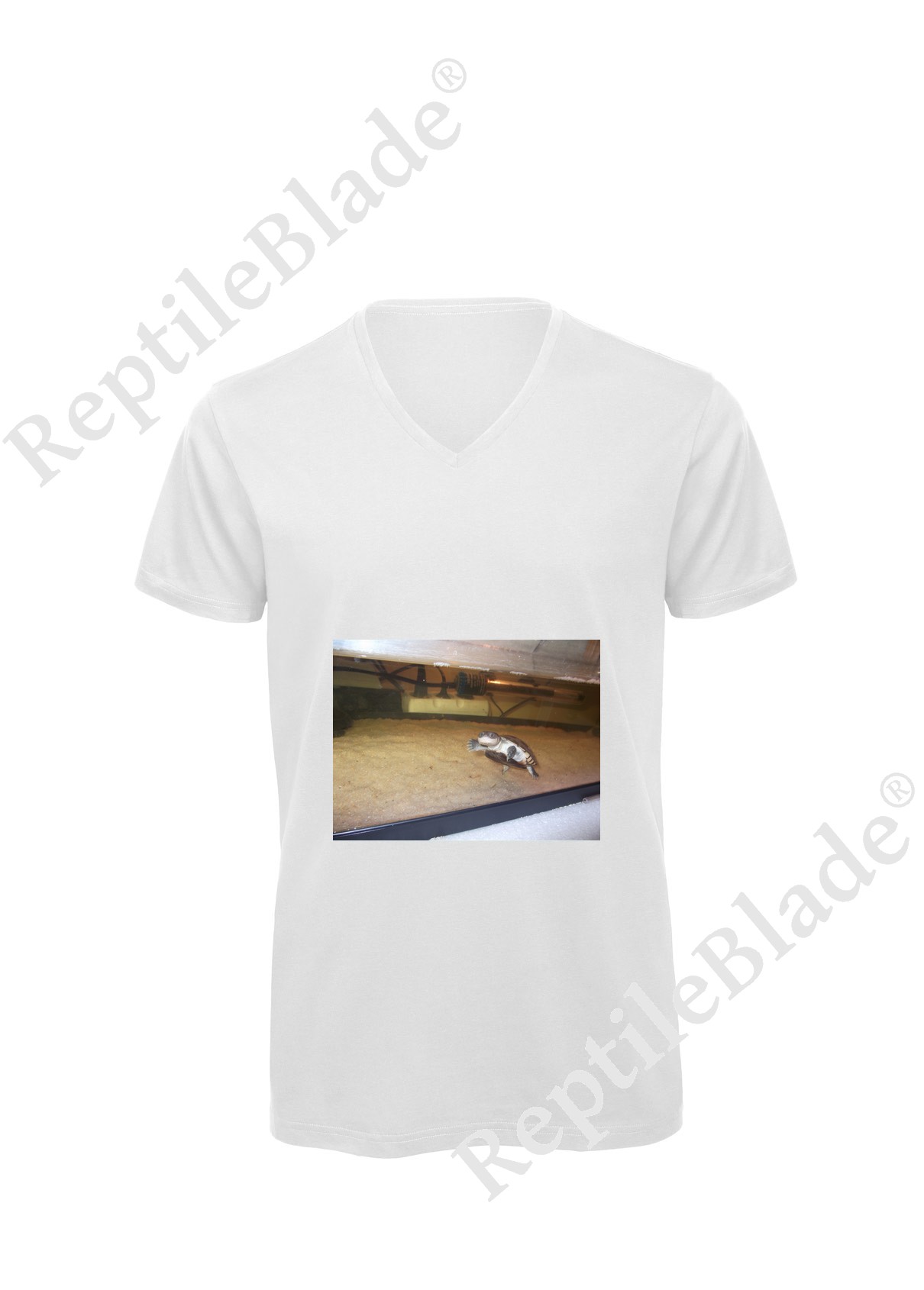 Miniature T-shirt homme col v "Lilo tortues"