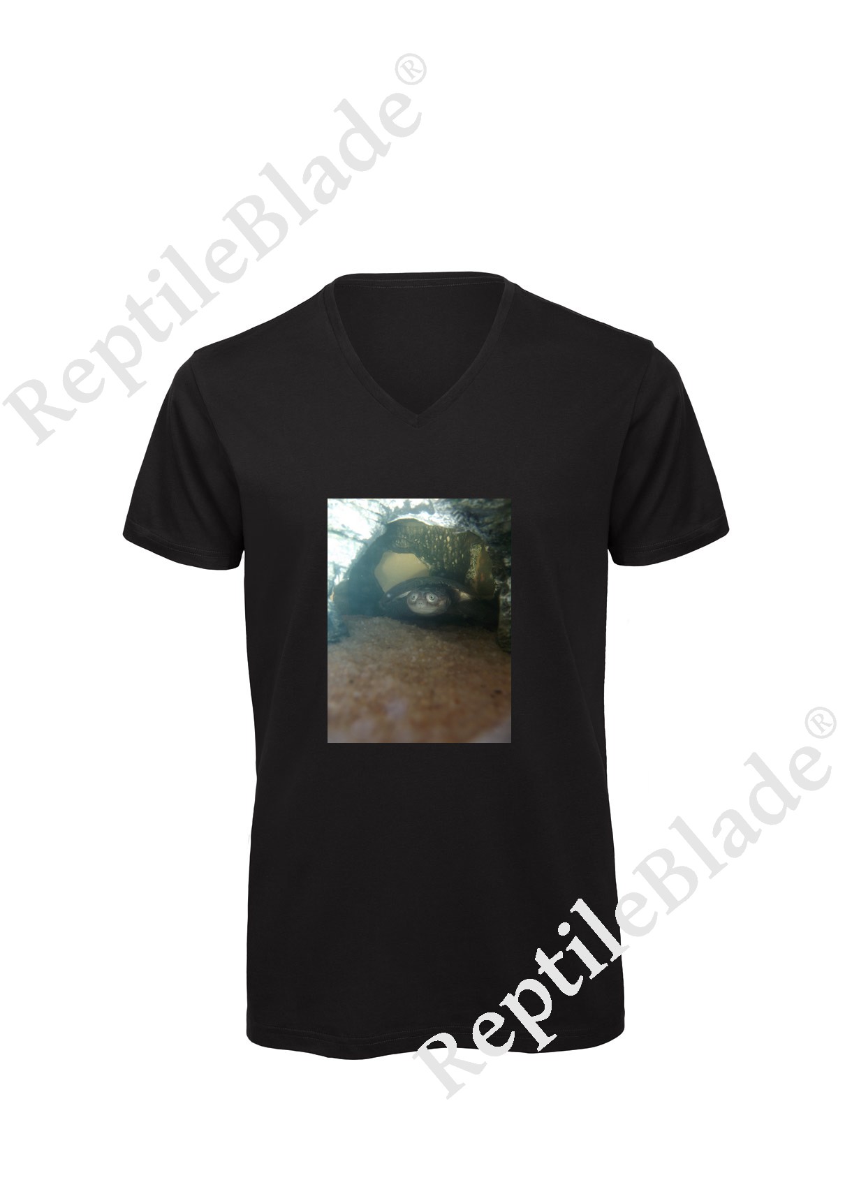 Miniature T-shirt homme col v "Lilo tortues"