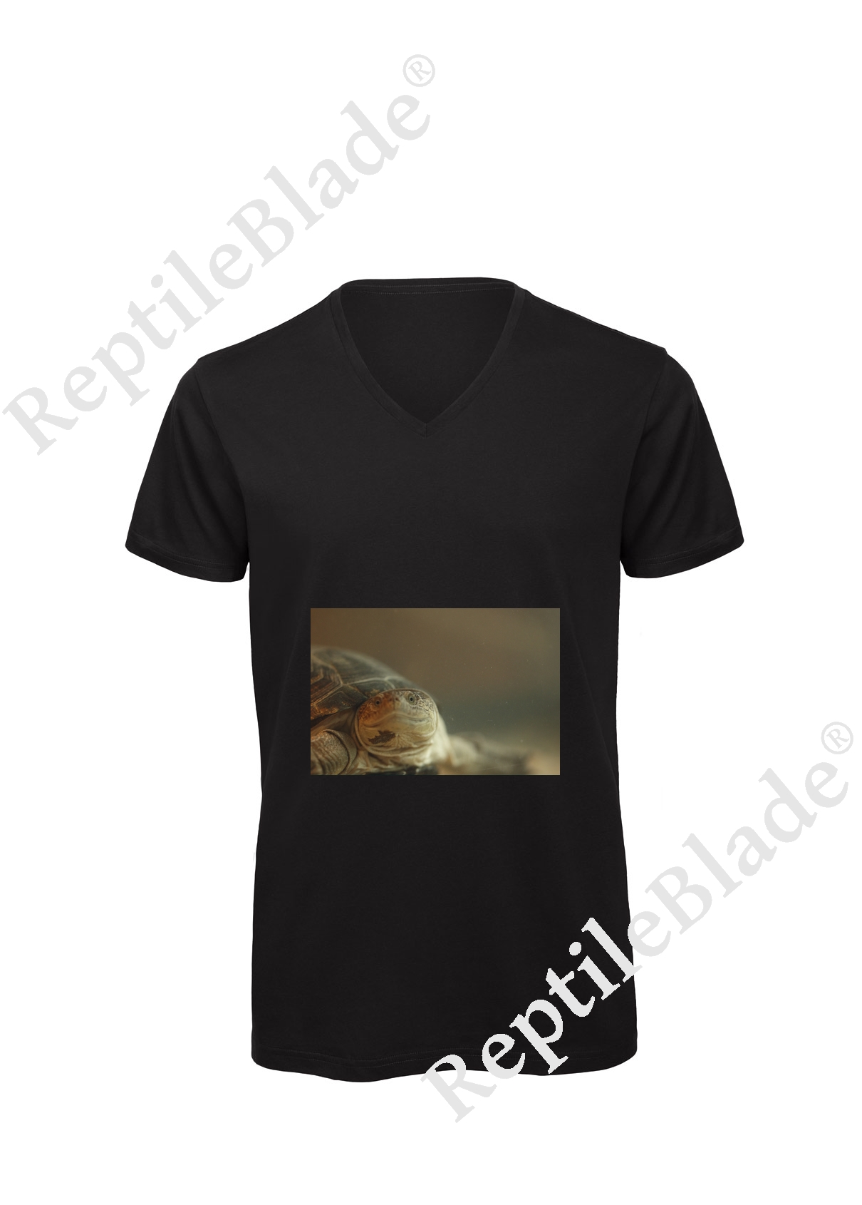 Miniature T-shirt homme col v "Lilo tortues"