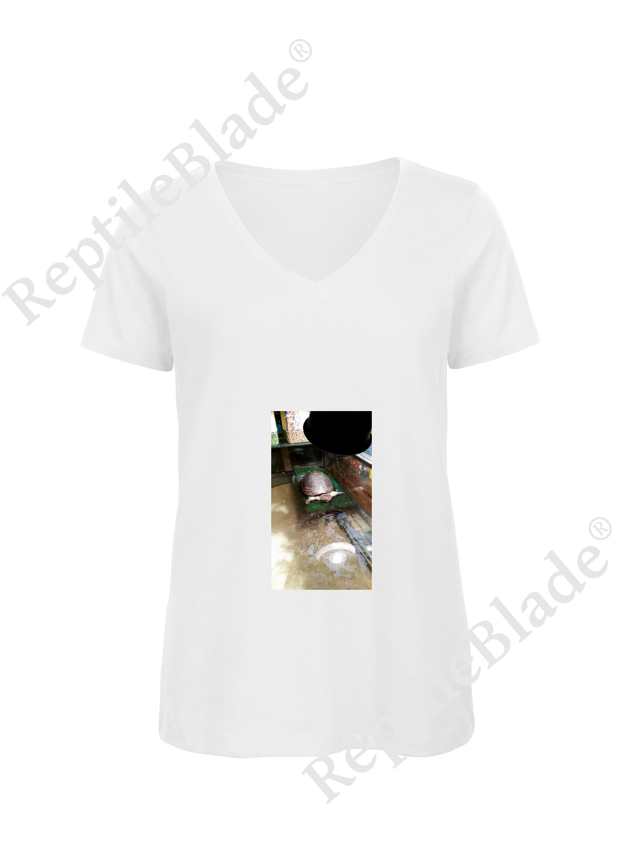 Miniature T-shirt femme col v "Lilo tortues"