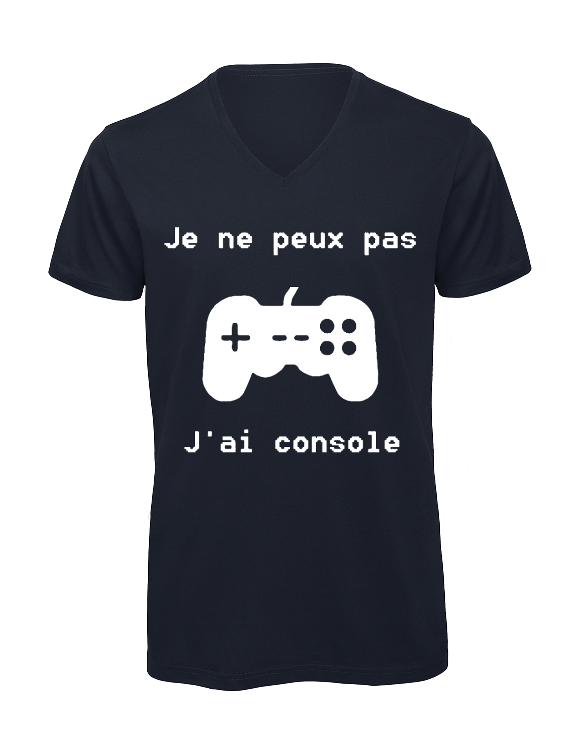 Miniature T-shirt homme col v "Je peux pas j'ai console"
