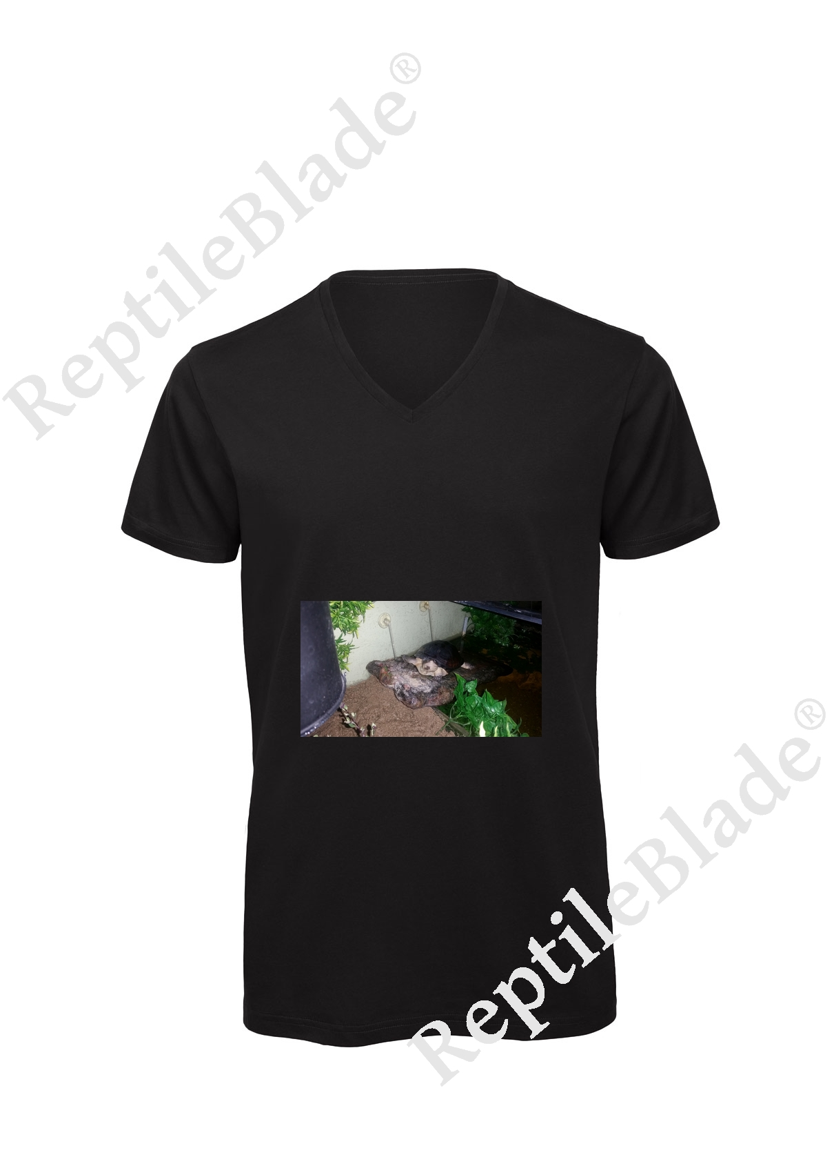 Miniature T-shirt homme col v "Lilo tortues"