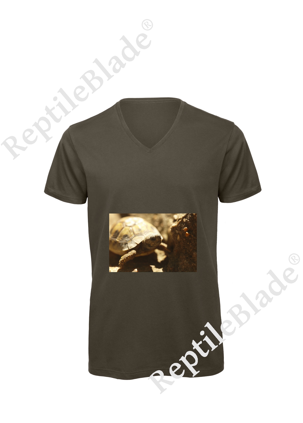 Miniature T-shirt homme col v "Lilo tortues"