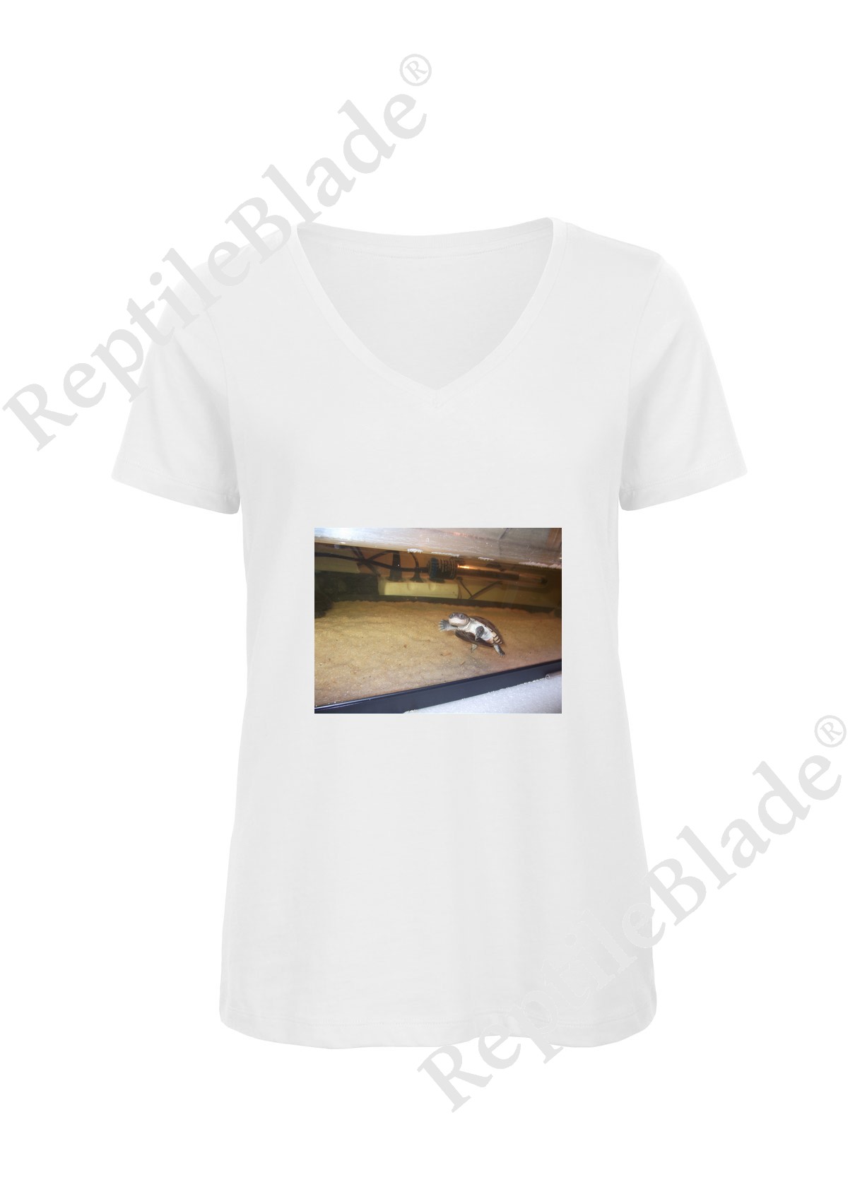 Miniature T-shirt femme col v "Lilo tortues"