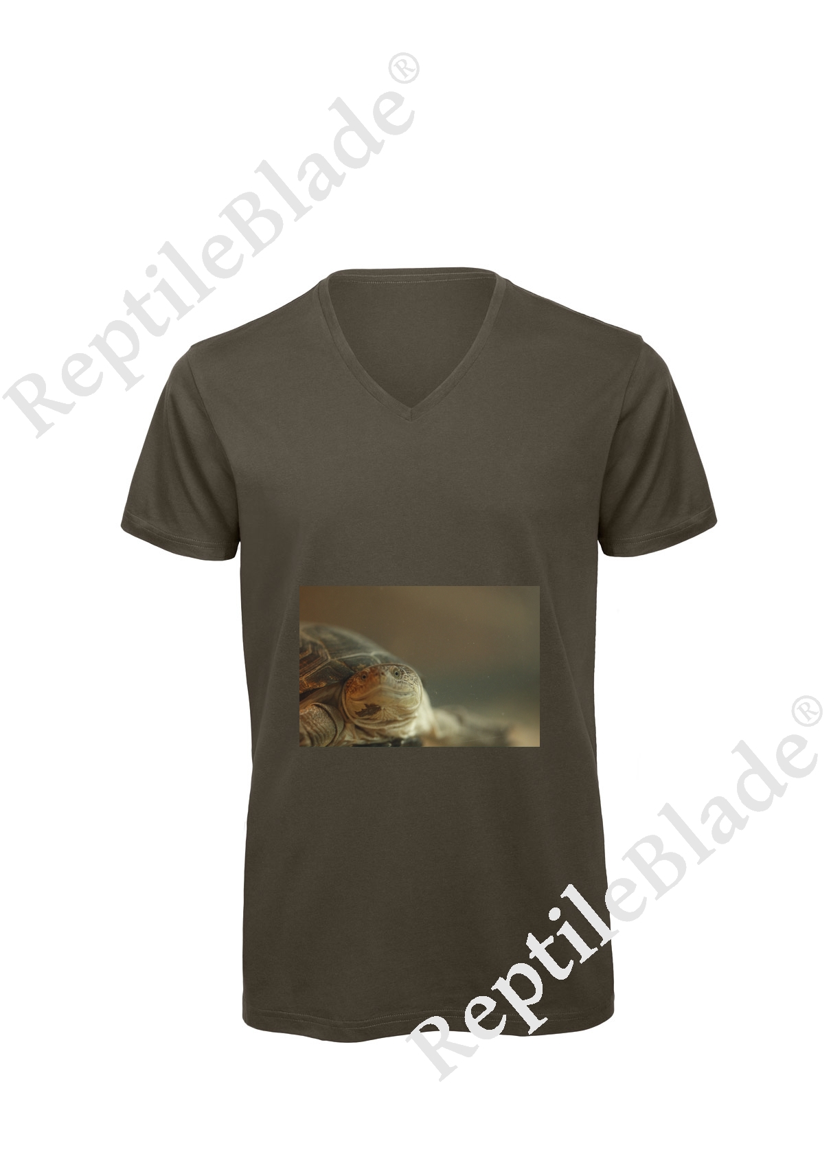 Miniature T-shirt homme col v "Lilo tortues"