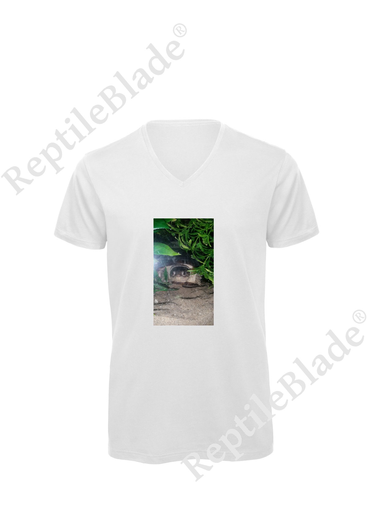 Miniature T-shirt homme col v "Lilo tortues"