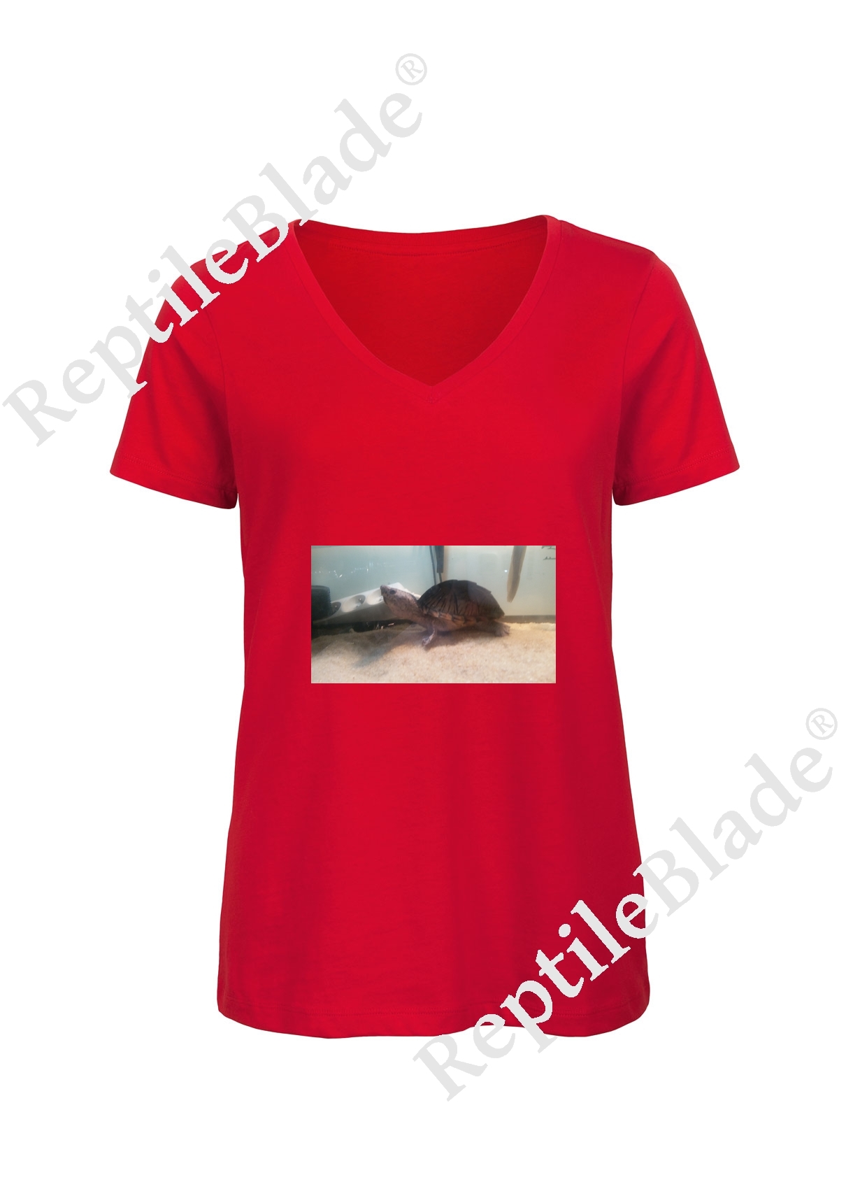 Miniature T-shirt femme col v "Lilo tortues"