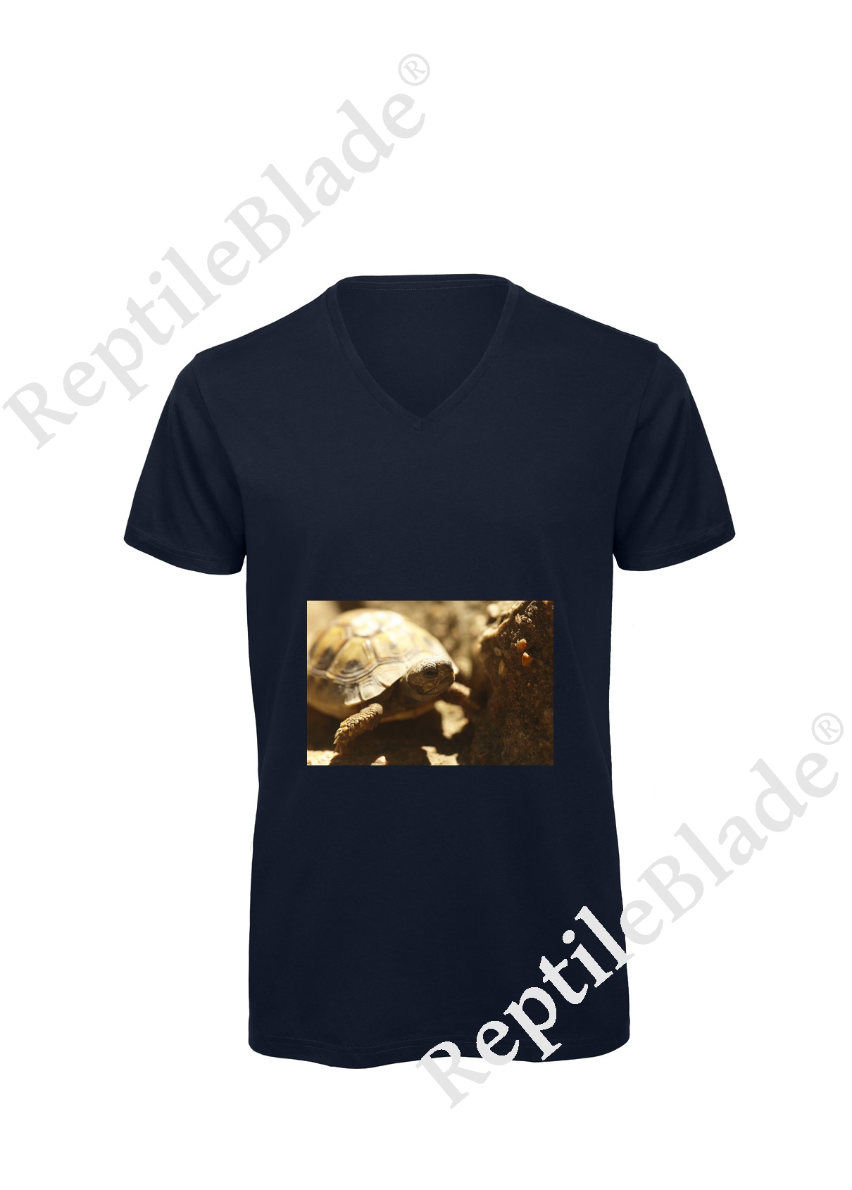 Miniature T-shirt homme col v "Lilo tortues"