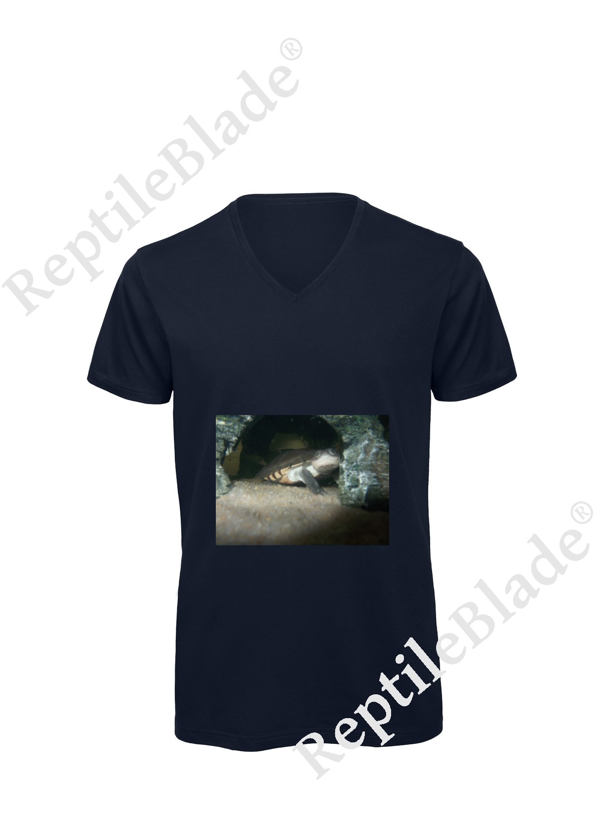 Miniature T-shirt homme col v "Lilo tortues"
