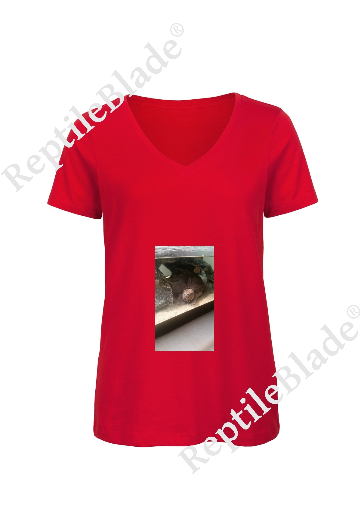 Miniature T-shirt femme col v "Lilo tortues"