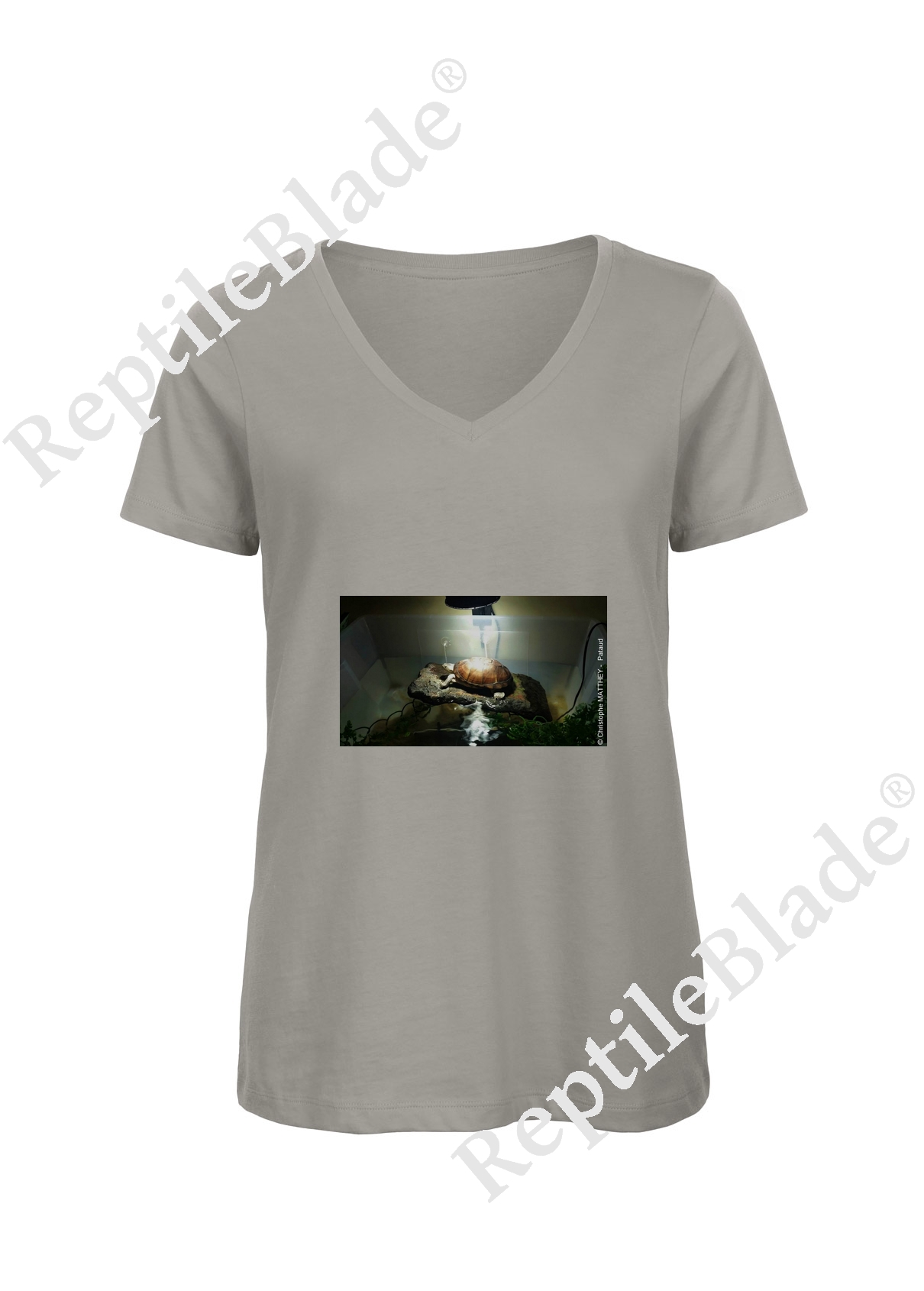 T-shirt femme col v "Lilo tortues"