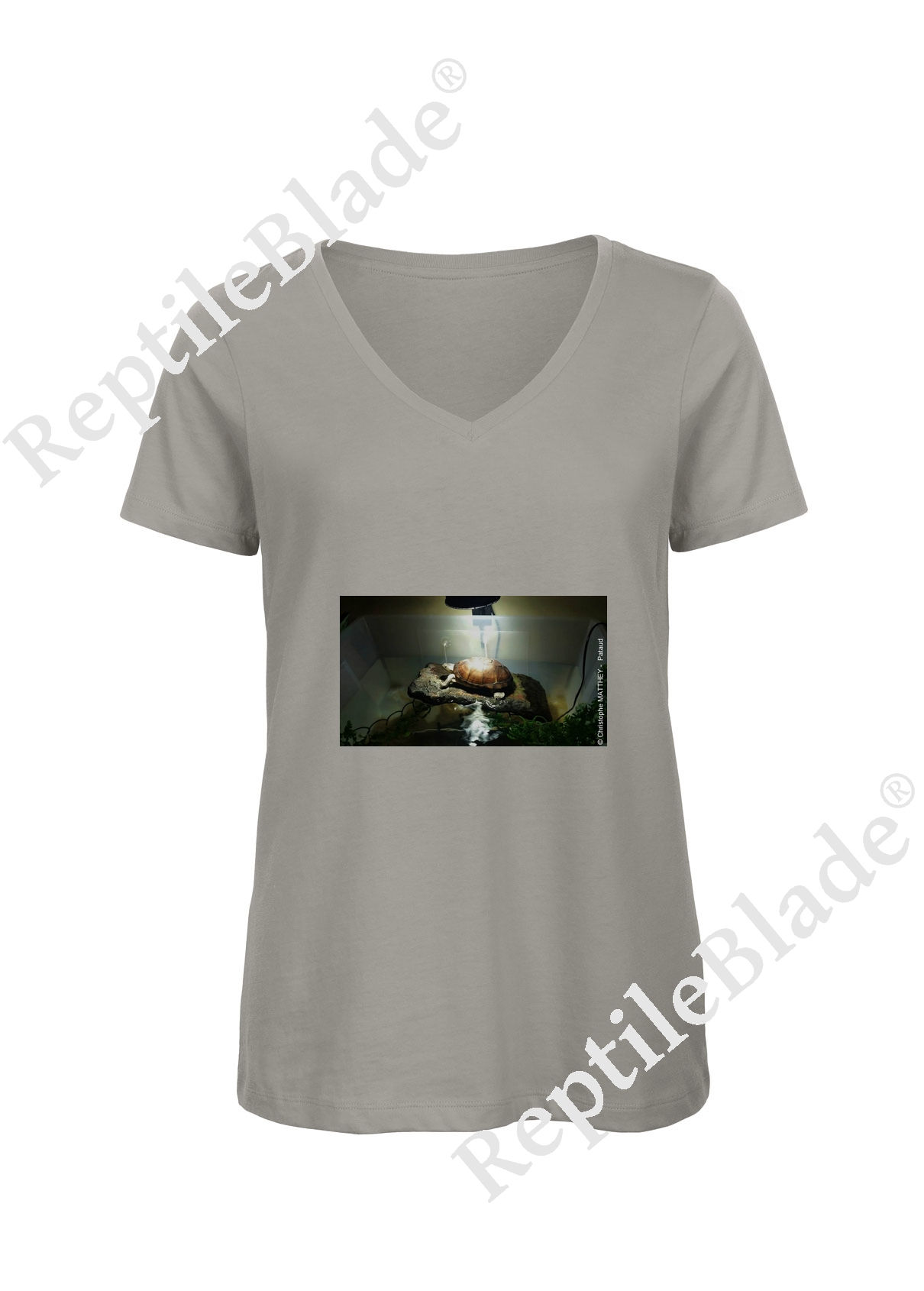 T-shirt femme col v "Lilo tortues"