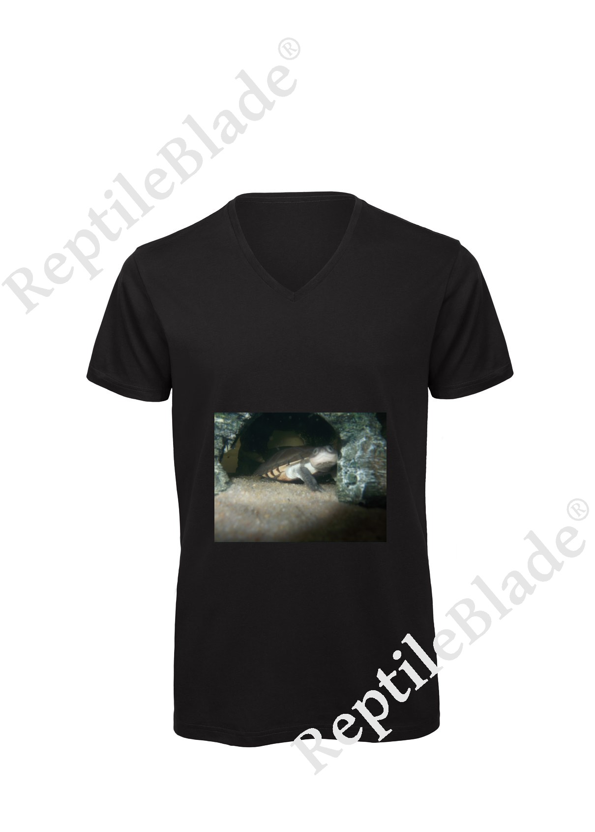 Miniature T-shirt homme col v "Lilo tortues"