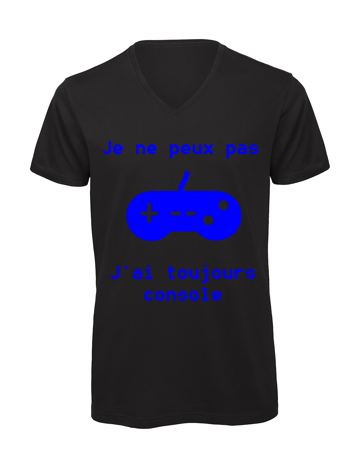 Miniature T-shirt homme col v "Je peux pas j'ai toujours console"