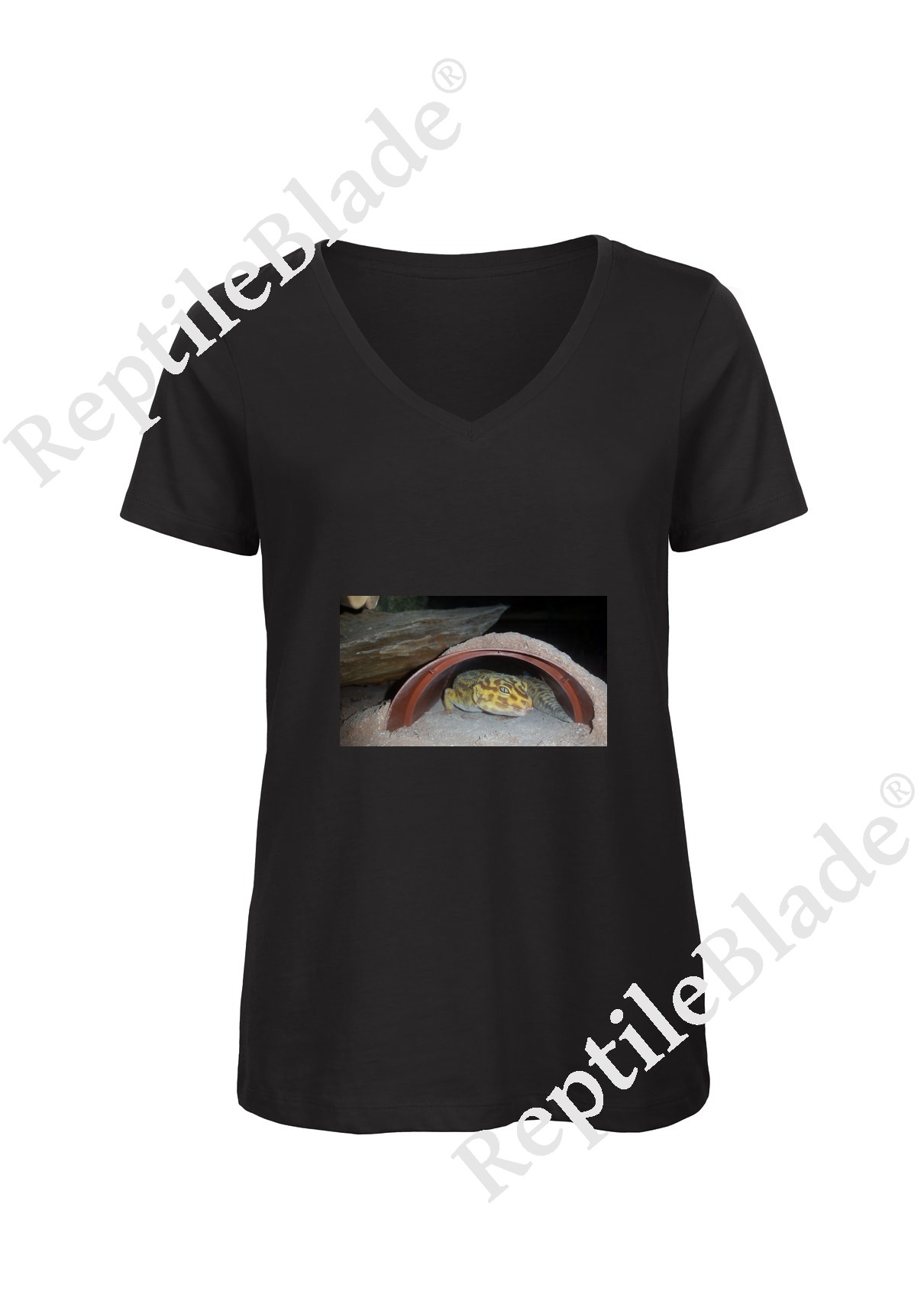 Miniature T-shirt femme col v "Lilo tortues"