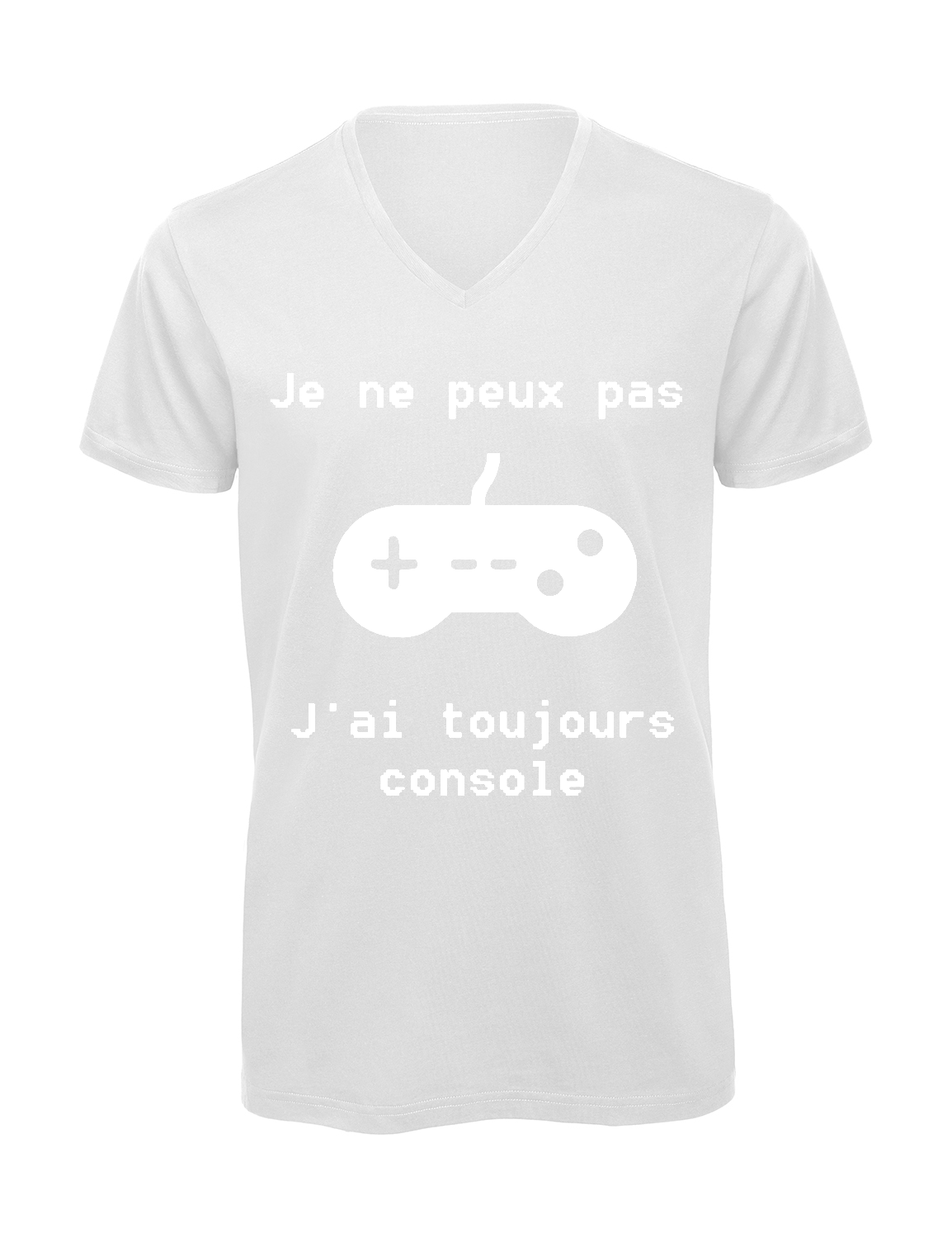 Miniature T-shirt homme col v "Je peux pas j'ai toujours console"
