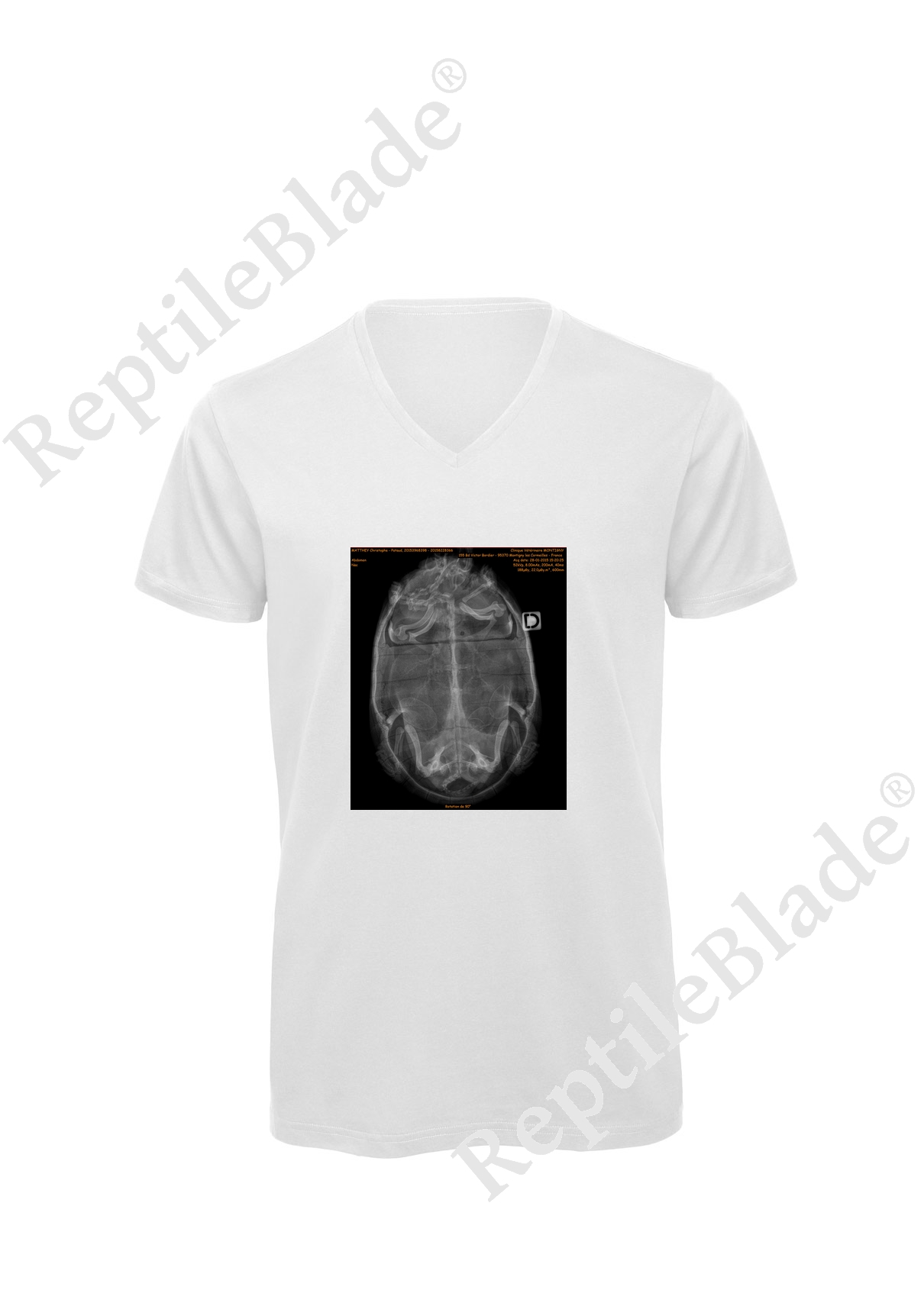 Miniature T-shirt homme col v "Lilo tortues"