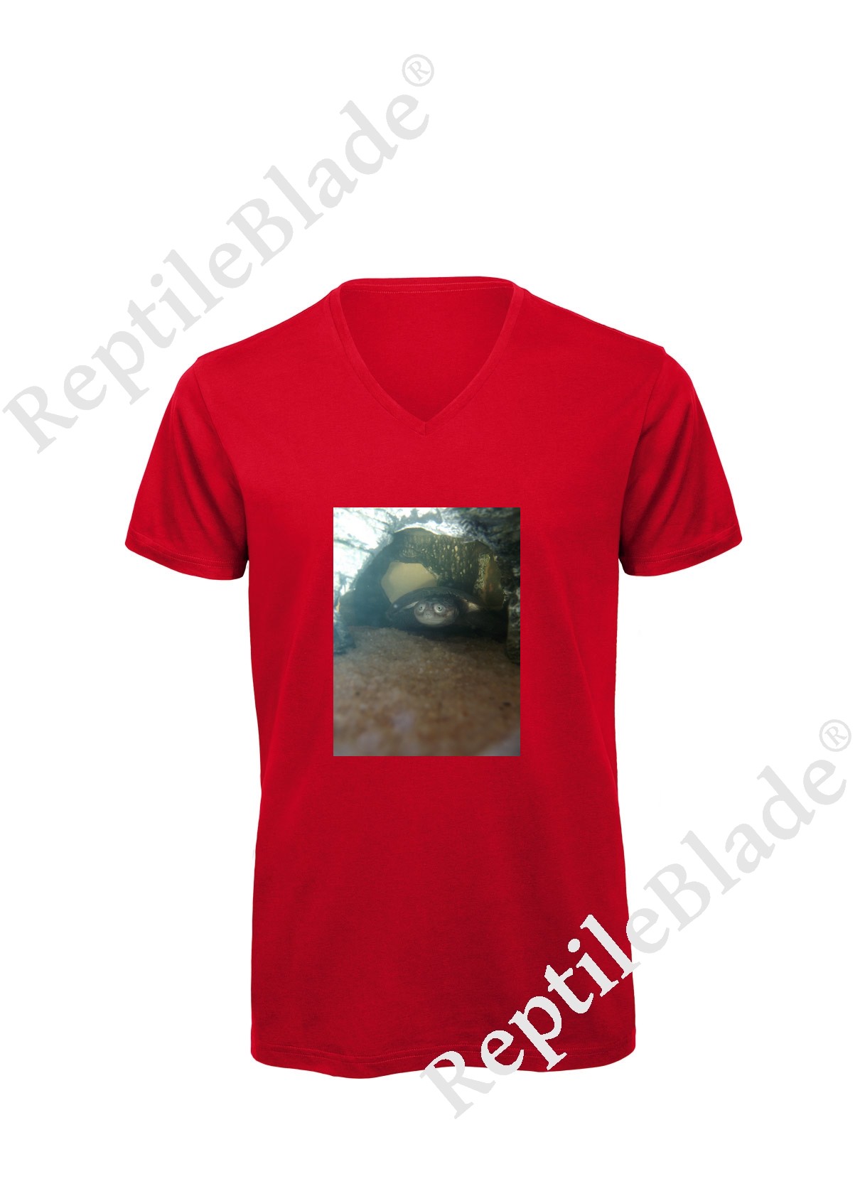 Miniature T-shirt homme col v "Lilo tortues"