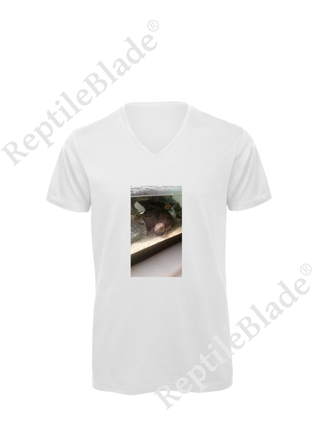Miniature T-shirt homme col v "Lilo tortues"