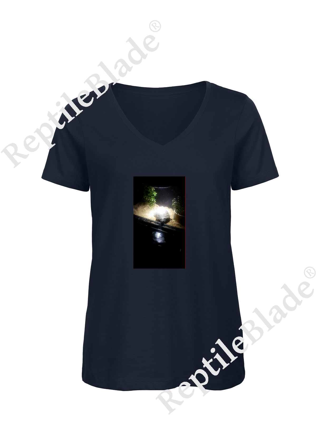 Miniature T-shirt femme col v "Lilo tortues"