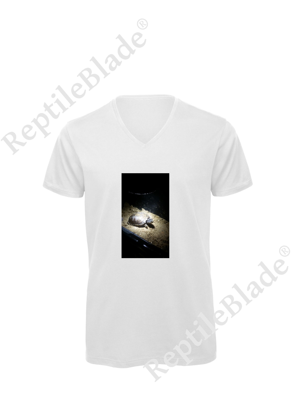 Miniature T-shirt homme col v "Lilo tortues"