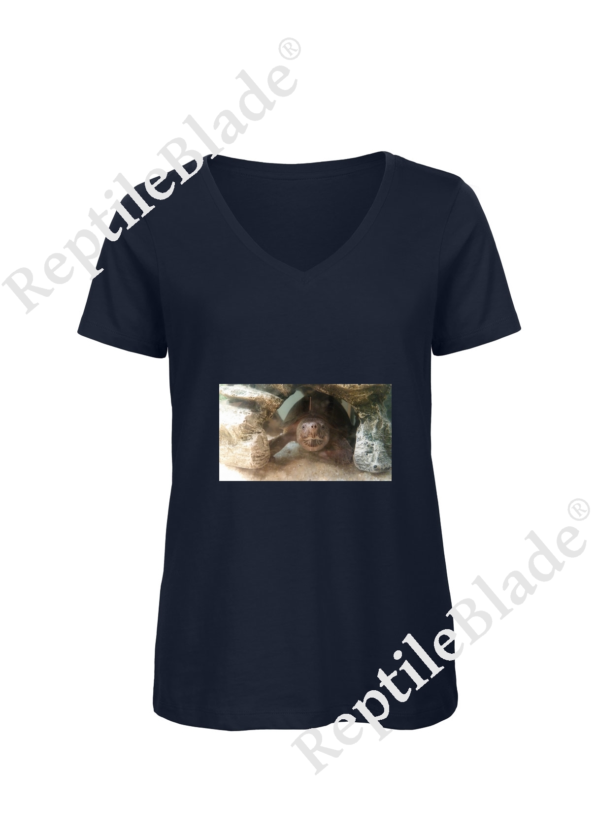 Miniature T-shirt femme col v "Lilo tortues"